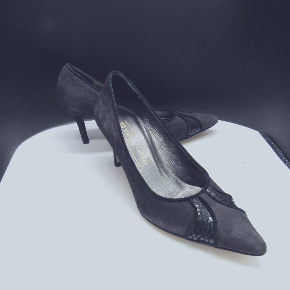 ROBERTO CAPUCCCI ITALY LADIES SHOES.  GREY SUEDE & LEATHER. SIZE 6C.  NWT.